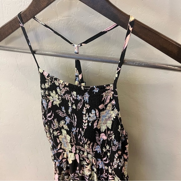 Free People Heat Wave boho floral Print Maxi Dress, spaghetti strap racer back,S - Picture 13 of 14